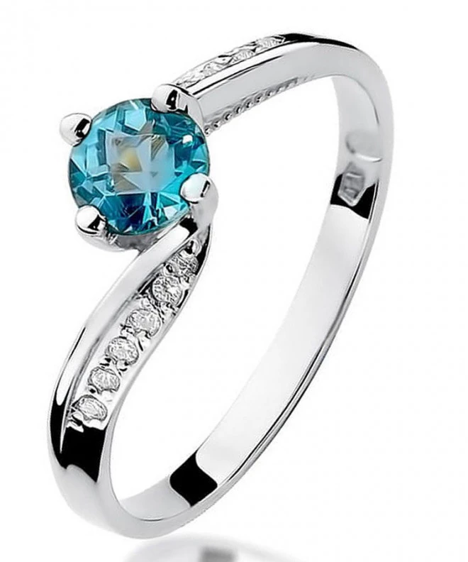 Prsten Bonore - Bílé Zlato 585 - Topaz 0,5 ct 127597