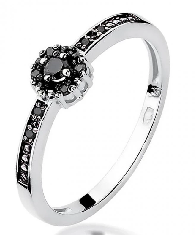 Prsten Bonore - Bílé Zlato 585 - Černý Diamant 0,02 Ct 119310