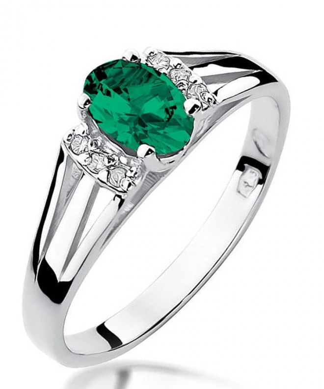 Prsten Bonore - Bílé Zlato 585 - Smaragd 0,4 ct 124435