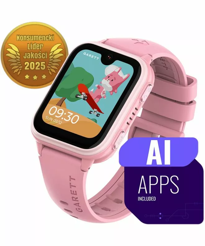 Chytré Hodinky dětské Garett Kids Vibe AI 4G Růžová 5904238487419