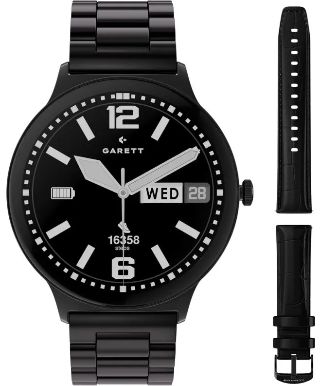 Chytré Hodinky pánské Garett Quantum Glow Black SET 5904238487570