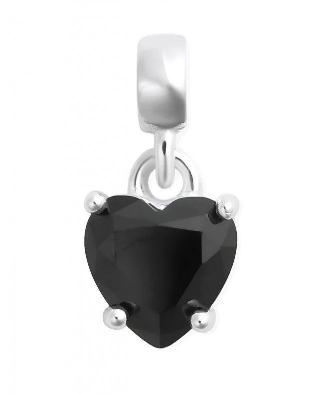 Přívěšek Daniel Wellington Heart Black Crystal Charm Silver DW00401052