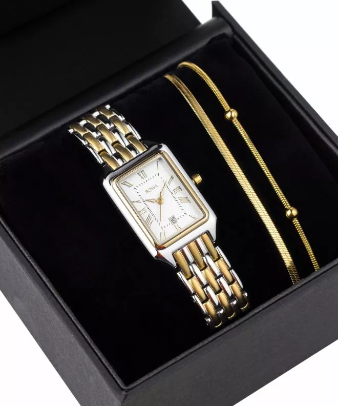 Hodinky dámské BOWA Barcelona Pearl Gold Steel 23 Gift Set BC2345-154-148S-419-01