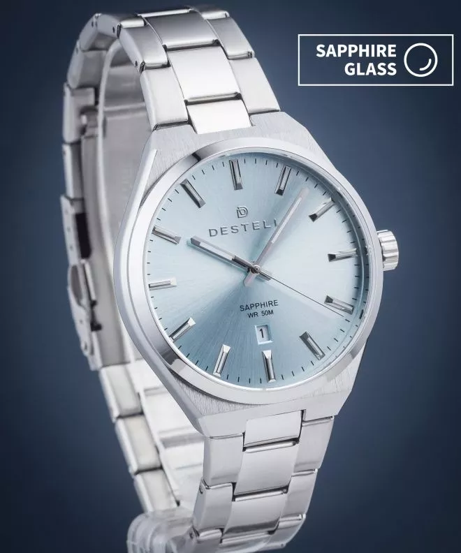 Hodinky DESTELL Aries Ice Blue Silver Steel Sapphire AR405-95-205S