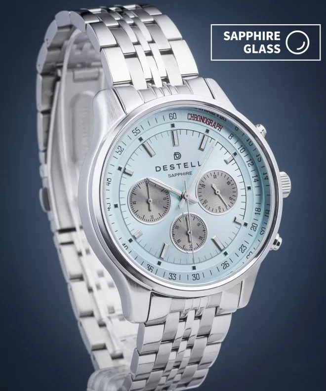 Hodinky DESTELL Circinus Ice Blue Silver Steel Chronograph Sapphire CR415-06-205J