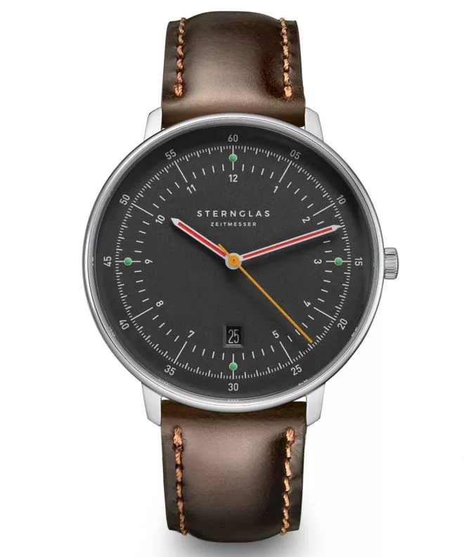 Hodinky Sternglas Hamburg Neugraphite S01-HH39-BR03