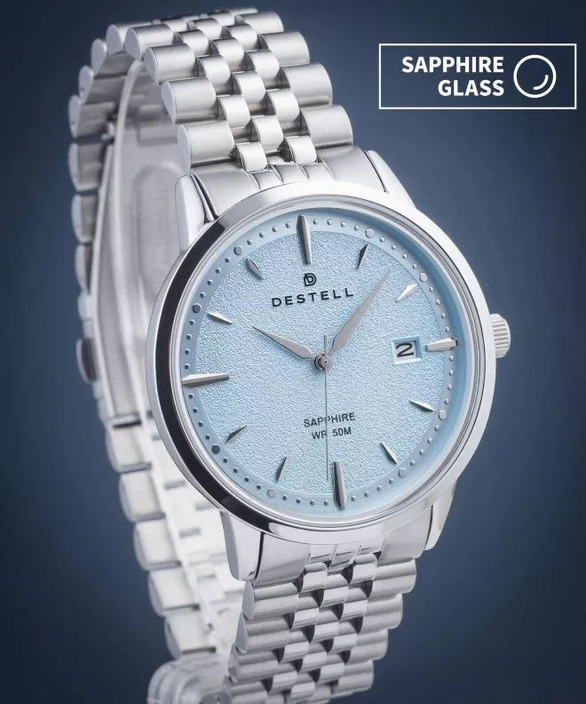Hodinky DESTELL Pictor Ice Blue Silver Steel Sapphire PT405-05-205J