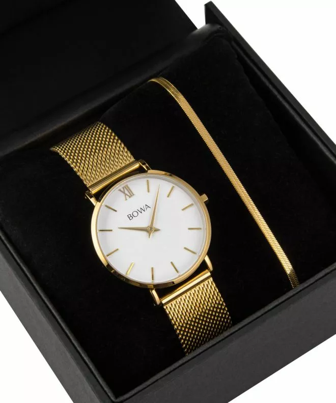 BOWA London White-Gold 33 Gift Set (hodinky + náramek) LO334-24-164M-419-03