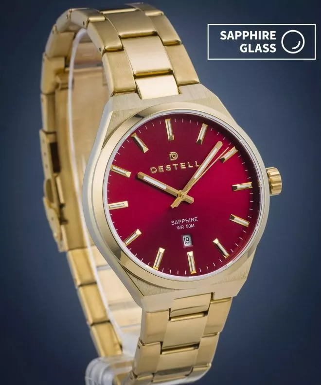 Hodinky DESTELL Aries Red Gold Steel Sapphire AR404-134-204S