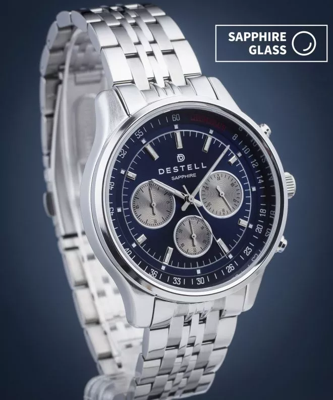 Hodinky DESTELL Circinus Blue Silver Steel Chronograph Sapphire CR415-35-205J
