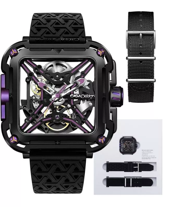 Hodinky Ciga Design X Series Black & Purple Skeleton Automatic X011-BLPL-W25BK