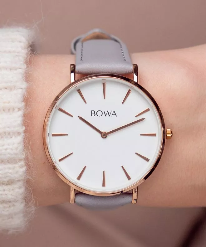 Dámské hodinky BOWA Rose-Gold Grey 38 New York NY387-27-186L