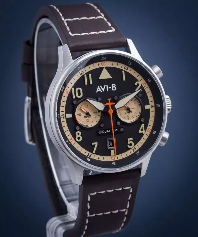 Pánské hodinky AVI-8 Hawker Hurricane Carey Dual Time Manston AV-4088-01