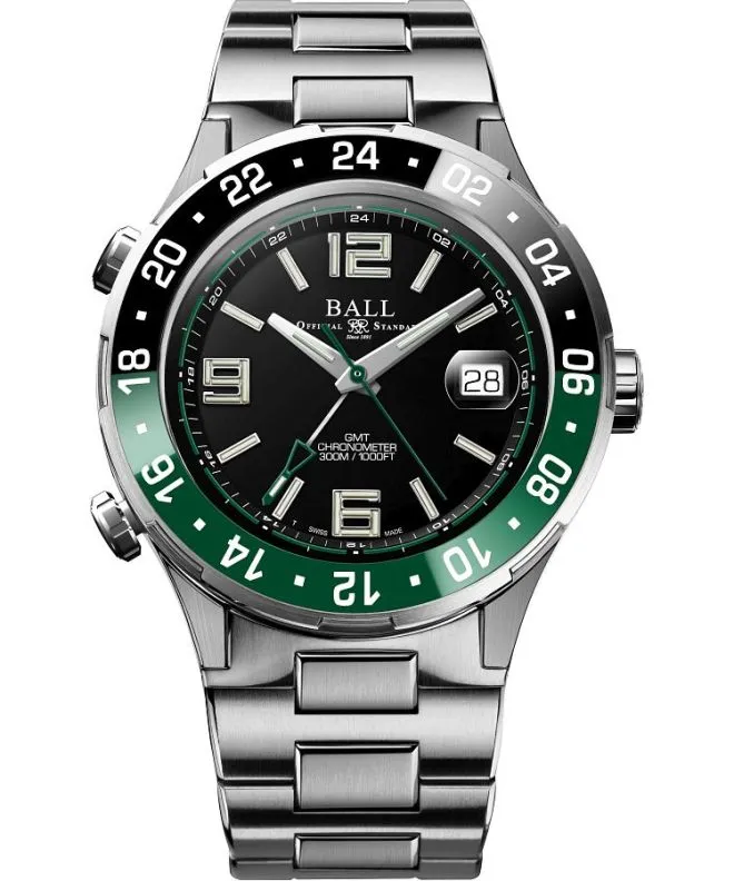 Hodinky pánské Ball Roadmaster Pilot GMT Automatic Titanium Chronograph Limited Edition DG3038A-S3C-BK