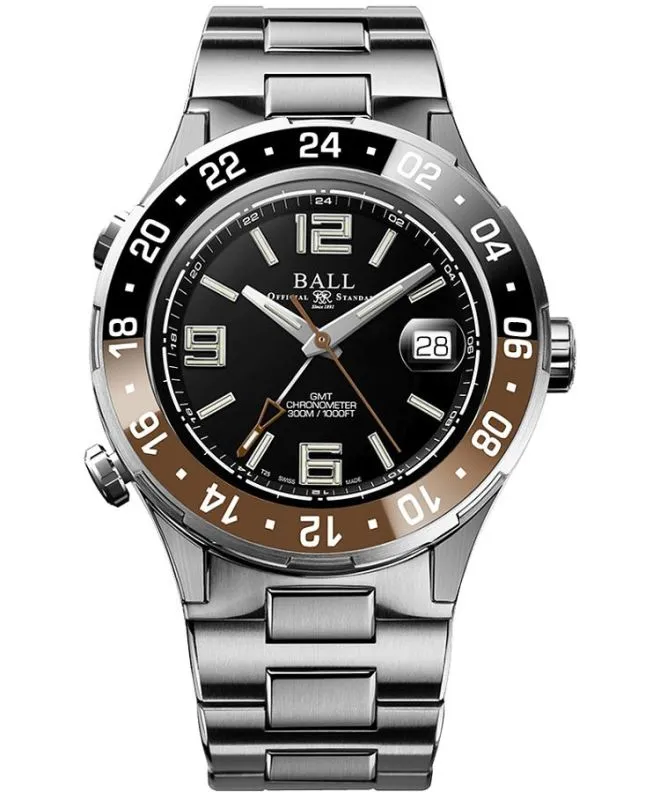 Hodinky pánské Ball Roadmaster Pilot GMT Automatic Titanium Chronograph Limited Edition DG3038A-S5CJ-BK