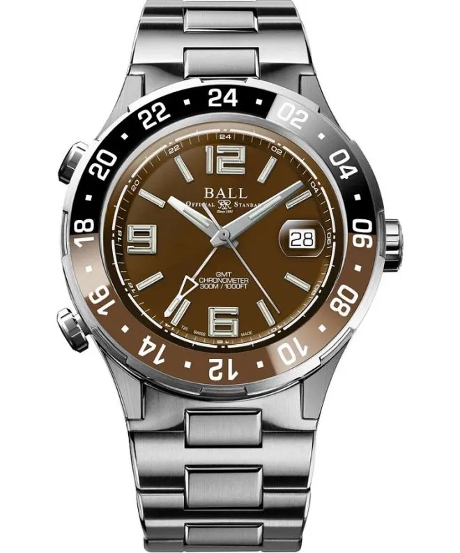 Hodinky pánské Ball Roadmaster Pilot GMT Automatic Titanium Chronograph Limited Edition DG3038A-S5CJ-BR