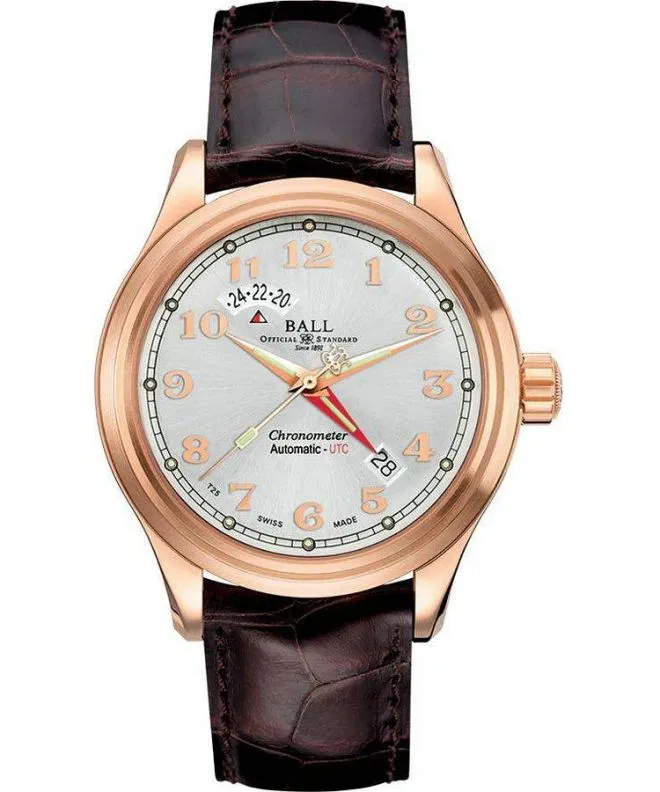 Hodinky pánské Ball Trainmaster Cleveland Express Automatic Chronograph GM1020D-PG-LCJ-SL