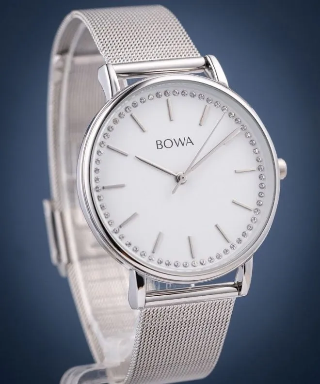 Hodinky dámské BOWA Rio White-Silver Mesh 38 RI385-25-185M