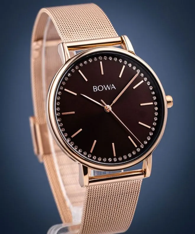 Hodinky dámské BOWA Rio Brown-Rose Gold Mesh 38 RI387-167-187M