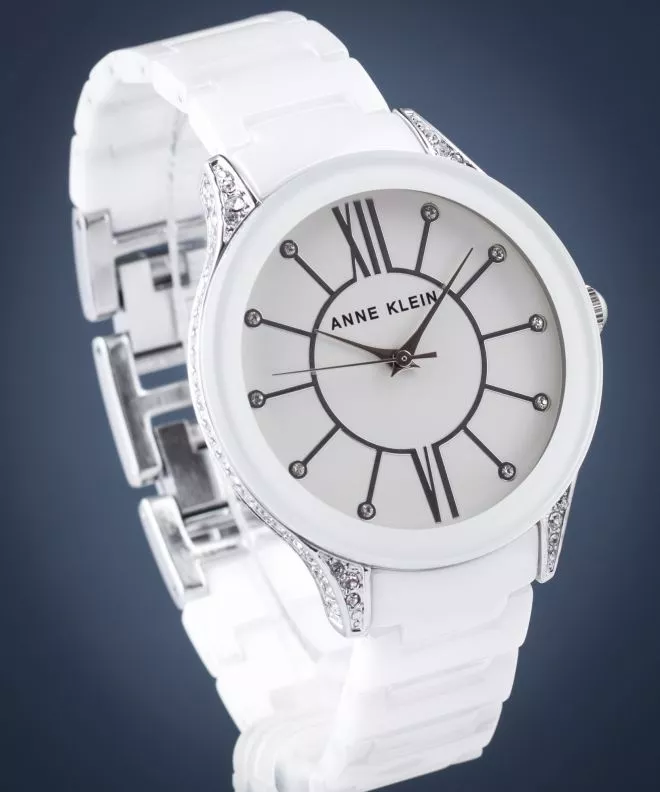 Dámské hodinky Anne Klein Ceramic Swarovski Crystal AK-1673WTSV AK-1673WTSV