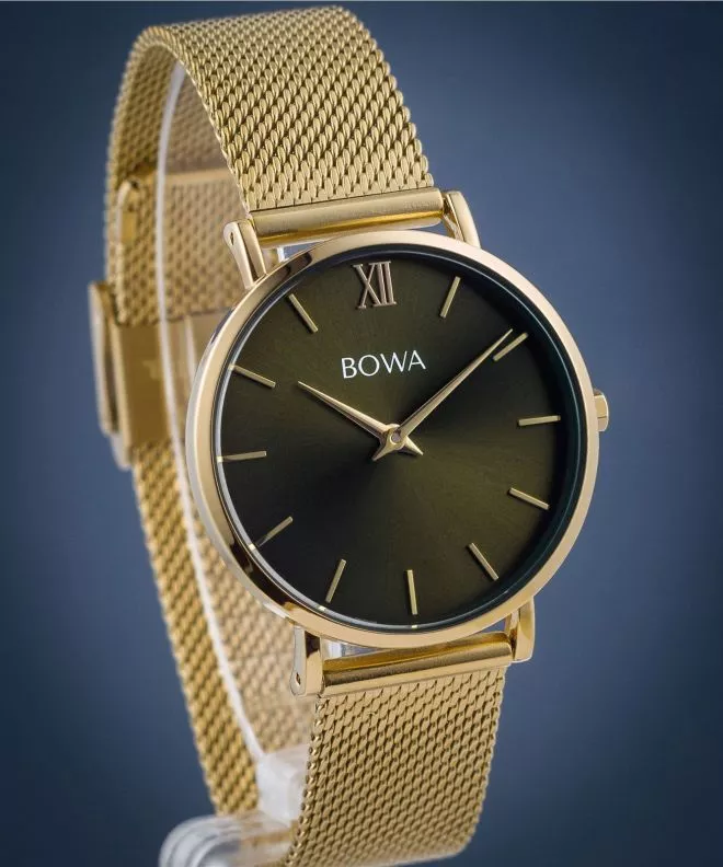 Hodinky dámské BOWA London Green-Gold Mesh 33 LO334-04-164M