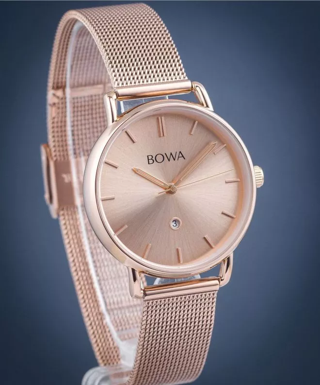Hodinky BOWA Milan Full Pink Gold Mesh 34 MI347-77-167M