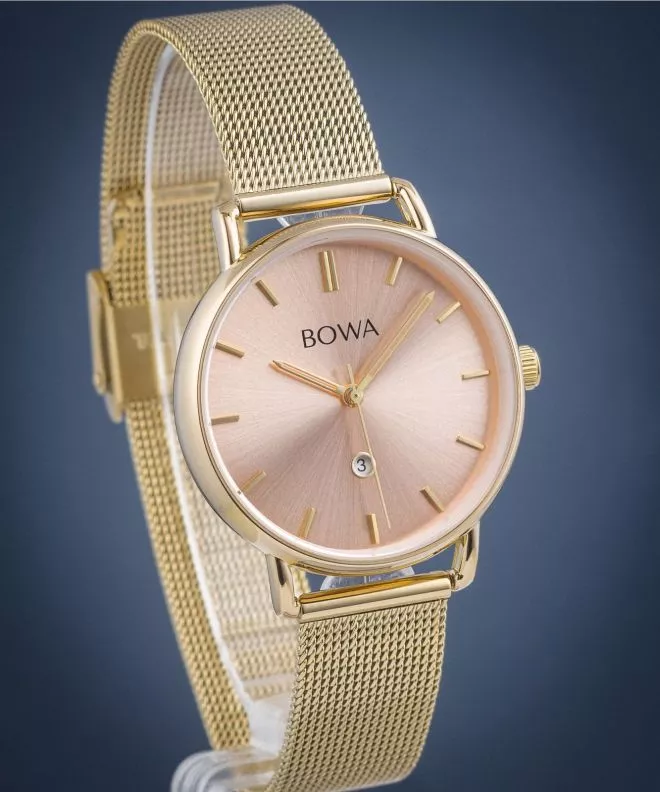 Hodinky BOWA Milan Pink-Gold Mesh 34 MI344-74-164M