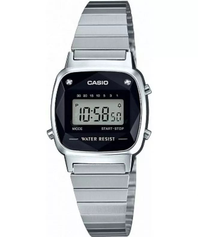 Dámské hodinky Casio Vintage Midi Black and Silver with Diamond Limited LA670WEAD-1EF LA670WEAD-1EF
