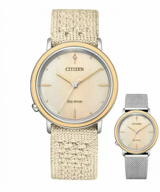 Hodinky dámské Citizen Sapphire Diamonds Solar Gift Set EM1006-40A