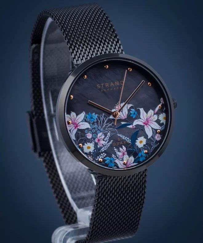 Dámské hodinky Strand by Obaku Flower S700LXBBMB-DF S700LXBBMB-DF
