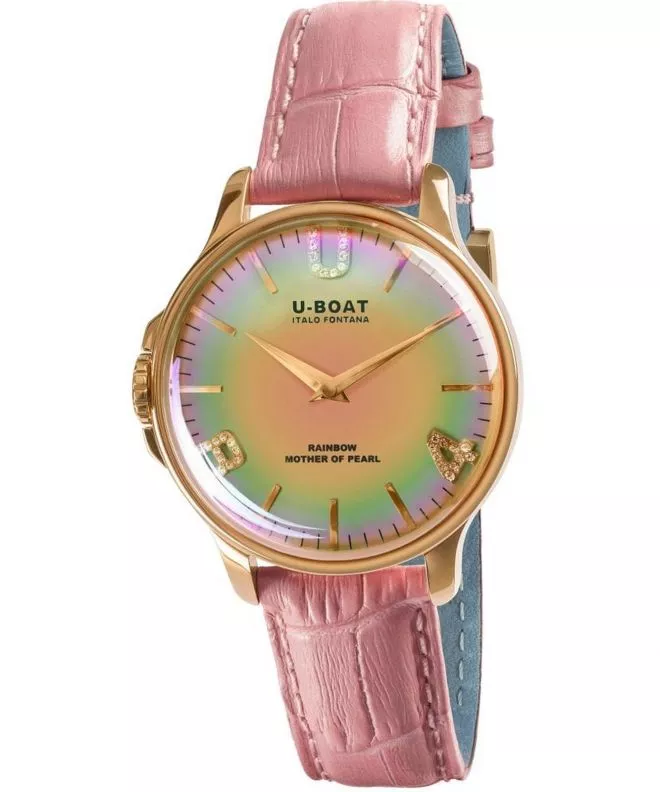 Hodinky U-BOAT Rainbow 38 Pink IP Gold 8473