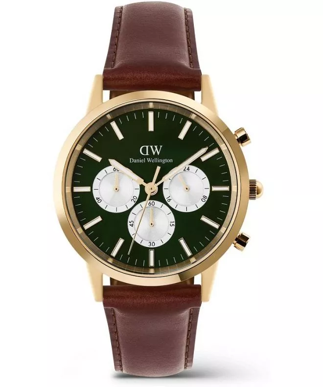 Hodinky pánské Daniel Wellington Iconic St Mawes Emerald Panda Gold Chronograph DW00100876