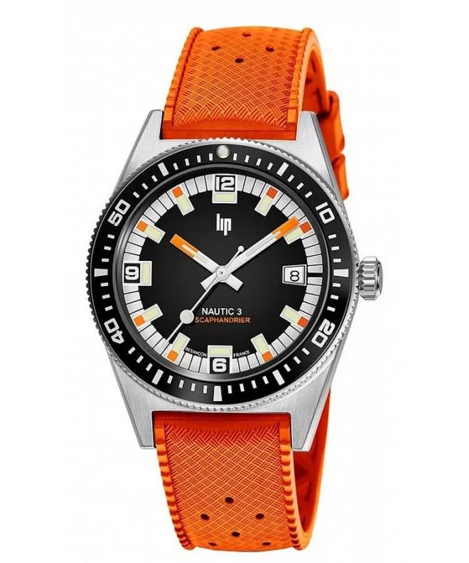 Hodinky Lip Nautic 3 Scaphandrier Orange G100 Automatic 670098