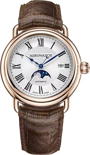 Pánské hodinky Aerowatch 1942 Moon Phases Automatic 77983-RO01 77983-RO01