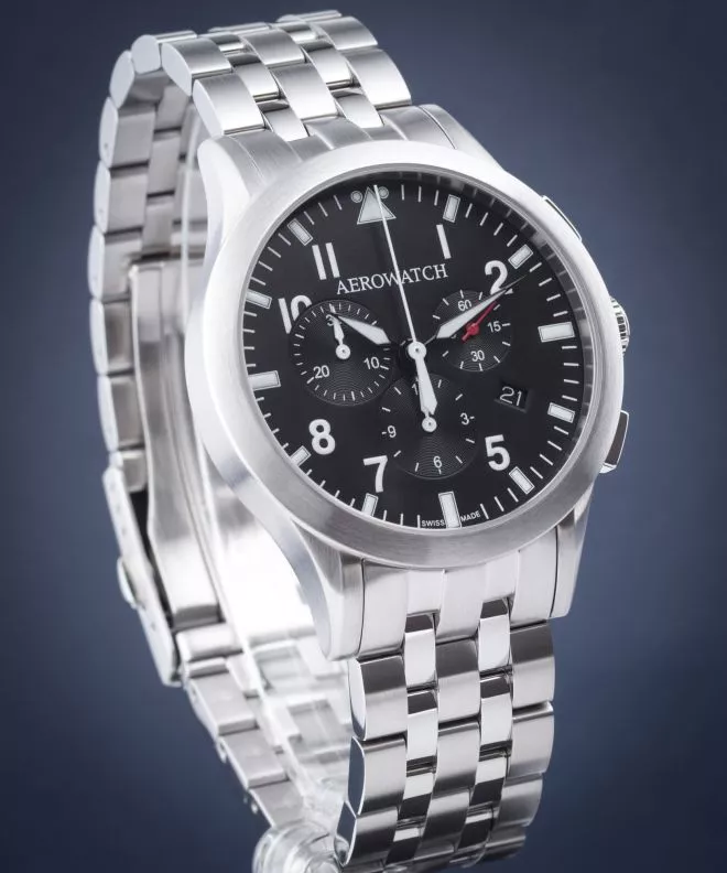 Pánské hodinky Aerowatch Les Grandes Classiques Pilot Chrono 83966-AA03-M 83966-AA03-M