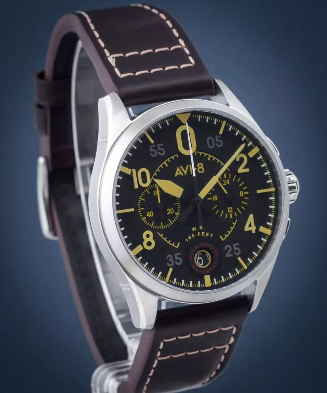 Pánské hodinky AVI-8 Spitfire Lock Chronograph Midnight Oak AV-4089-01