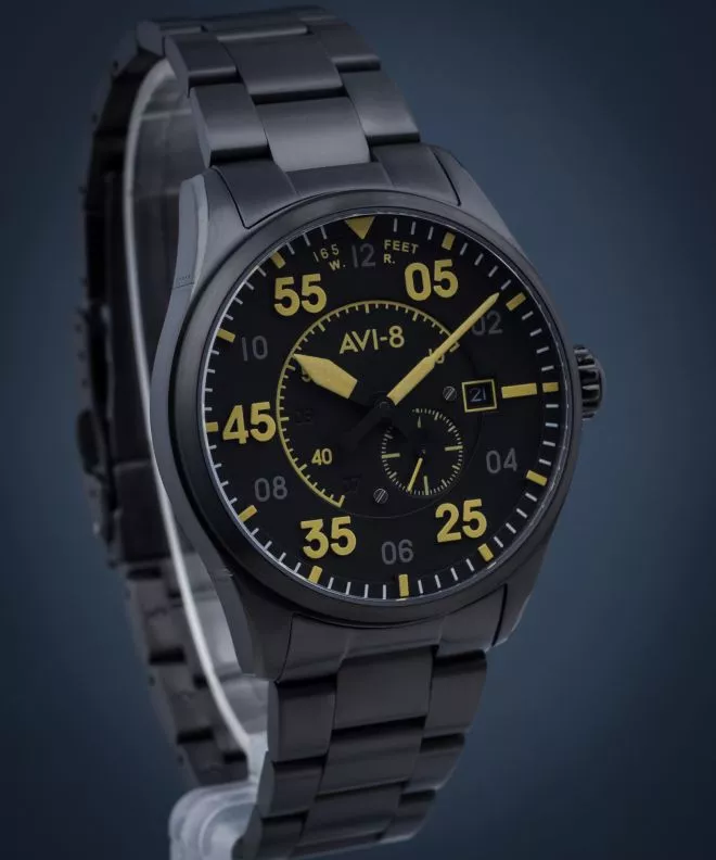Pánské hodinky AVI-8 Spitfire Type 300 Automatic Midnight Chrome Yellow AV-4073-33 AV-4073-33