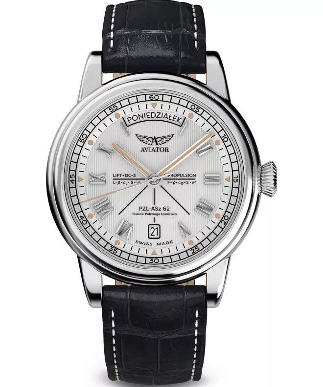 Pánské hodinky Aviator Douglas Day-Date Polish Limited Edition V.3.35.0.281.4 PL
