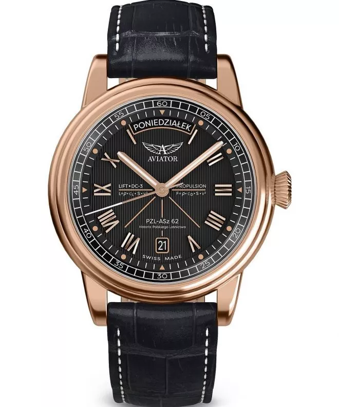 Pánské hodinky Aviator Douglas Day-Date Polish Limited Edition V.3.35.2.282.4 PL