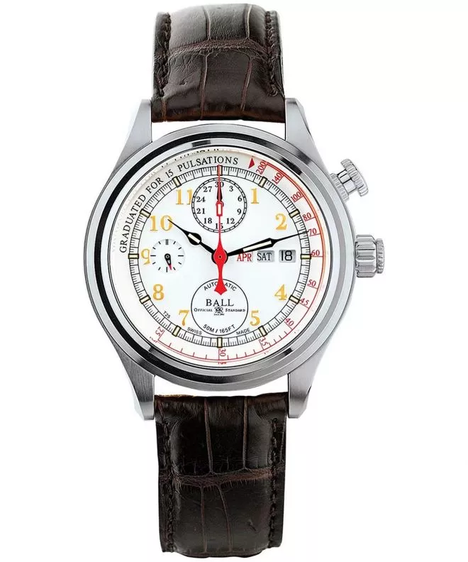 Hodinky pánské Ball Trainmaster Doctor's Chronograph Limited Edition CM1032D-PT-L1J-WH