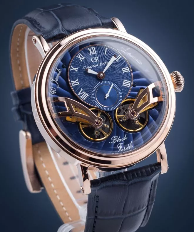 Pánské hodinky Carl von Zeyten Black Forest Twin Balance Automatic CVZ0017RBL CVZ0017RBL