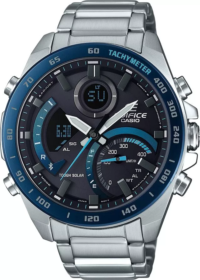 Hodinky pánské Casio Edifice Premium Bluetooth Sync LCD Chrono Tough Solar ECB-900DB-1BER