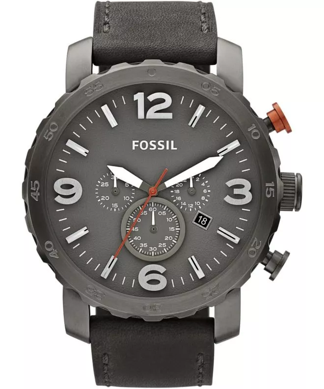 Pánské hodinky Fossil Nate Leather Grey JR1419 JR1419