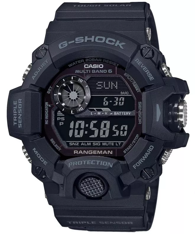 Pánské hodinky G-SHOCK Master of G Rangeman in Black Radio Solar GW-9400-1BER GW-9400-1BER