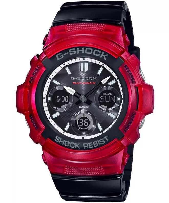 Pánské hodinky G-SHOCK Original Black and Red Radio Solar AWG-M100SRB-4AER AWG-M100SRB-4AER