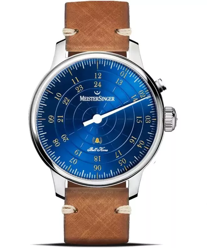 Hodinky MeisterSinger Bell Hora Medium Blue with Gold BHO918G_SVSL03