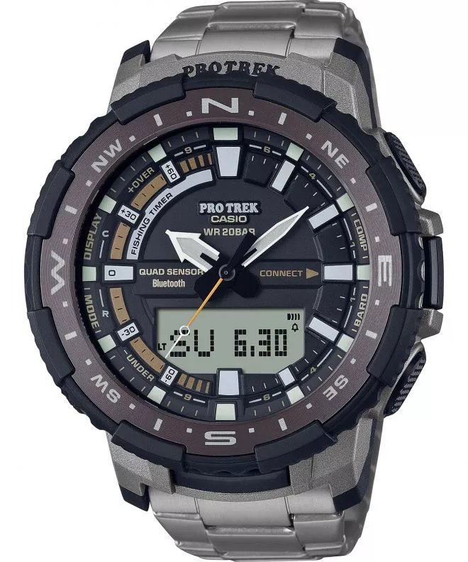 Pánské hodinky PROTREK Quad Sensor Bluetooth Sync Titanium PRT-B70T-7ER