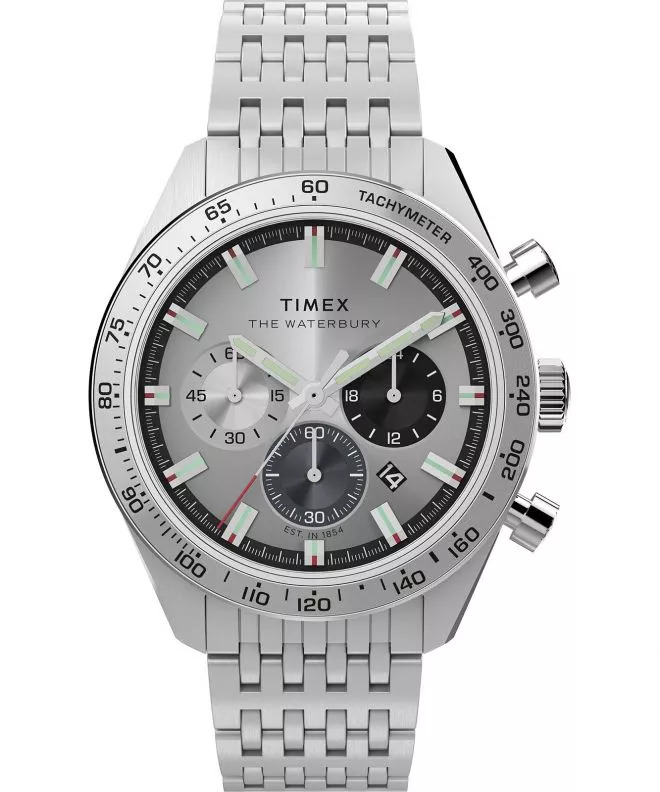 Hodinky Timex Waterbury Traditional Chronograph 41Mm Stainless Steel Bracelet Chronograph TW2Y18700