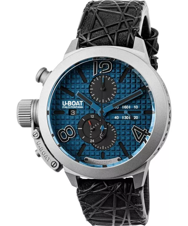 Hodinky U-BOAT Classico 45 Titanium Tungsten Blue Chronograph Automatic Limited Edition 3003