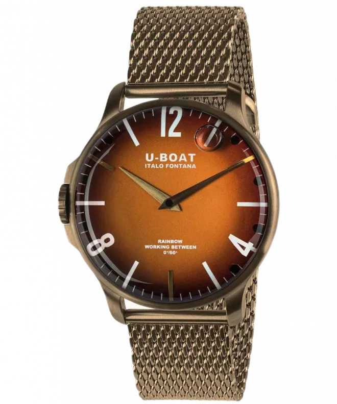 Hodinky U-BOAT Rainbow 44 Orange IP Bronze 8468/MT